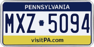 PA license plate MXZ5094