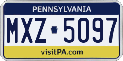 PA license plate MXZ5097