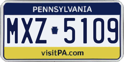 PA license plate MXZ5109