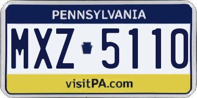 PA license plate MXZ5110