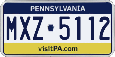 PA license plate MXZ5112