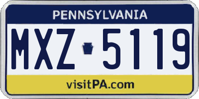 PA license plate MXZ5119