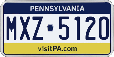 PA license plate MXZ5120
