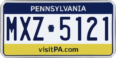 PA license plate MXZ5121