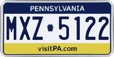 PA license plate MXZ5122