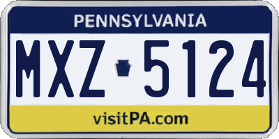 PA license plate MXZ5124