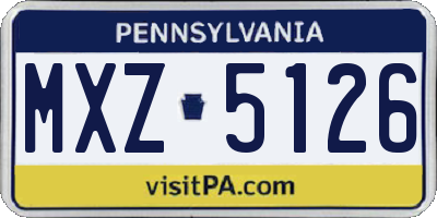 PA license plate MXZ5126