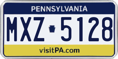 PA license plate MXZ5128