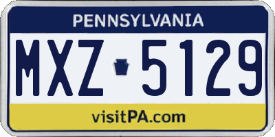 PA license plate MXZ5129