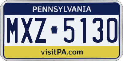 PA license plate MXZ5130