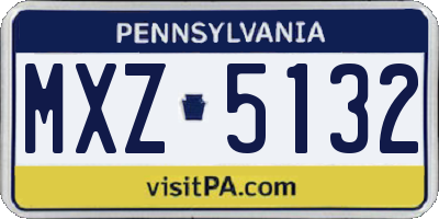 PA license plate MXZ5132