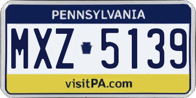PA license plate MXZ5139