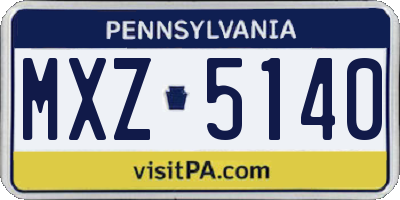 PA license plate MXZ5140