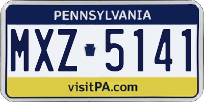 PA license plate MXZ5141