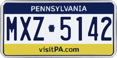 PA license plate MXZ5142