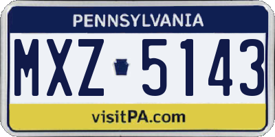 PA license plate MXZ5143