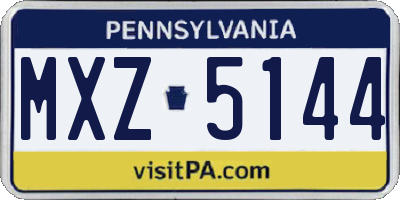 PA license plate MXZ5144