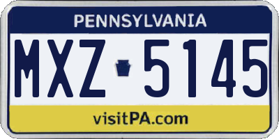 PA license plate MXZ5145