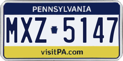 PA license plate MXZ5147