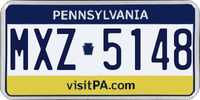 PA license plate MXZ5148
