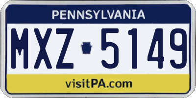 PA license plate MXZ5149