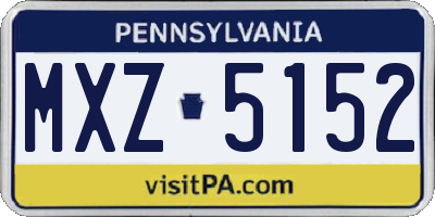 PA license plate MXZ5152
