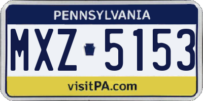 PA license plate MXZ5153