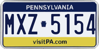 PA license plate MXZ5154