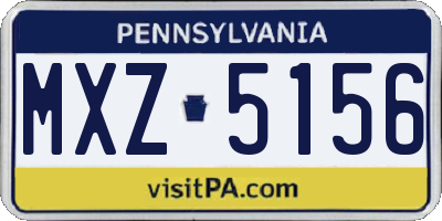 PA license plate MXZ5156