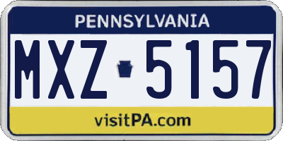 PA license plate MXZ5157