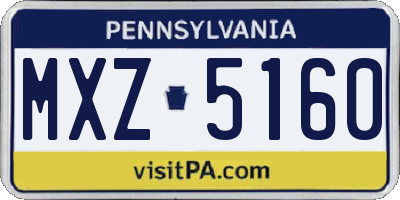 PA license plate MXZ5160