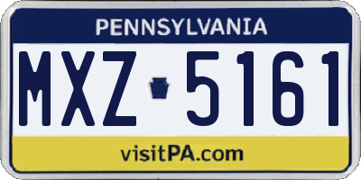 PA license plate MXZ5161