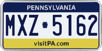 PA license plate MXZ5162
