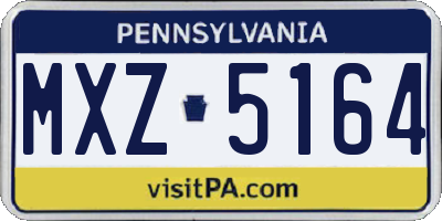 PA license plate MXZ5164