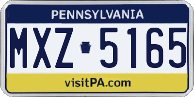 PA license plate MXZ5165