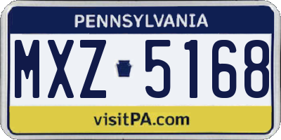 PA license plate MXZ5168