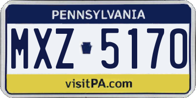 PA license plate MXZ5170