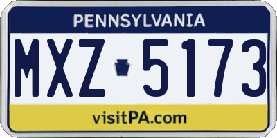 PA license plate MXZ5173