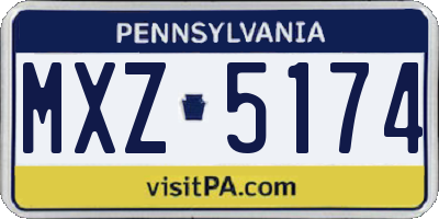 PA license plate MXZ5174