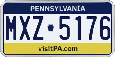 PA license plate MXZ5176