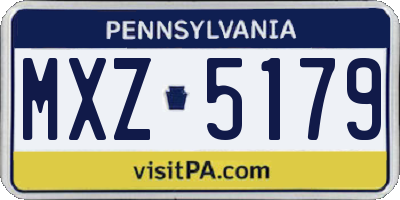 PA license plate MXZ5179