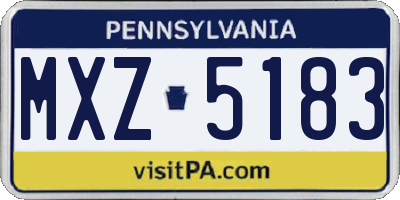 PA license plate MXZ5183