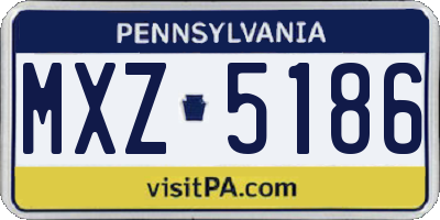 PA license plate MXZ5186