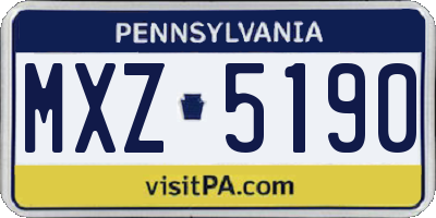 PA license plate MXZ5190