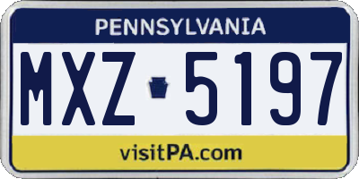 PA license plate MXZ5197