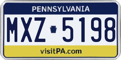 PA license plate MXZ5198