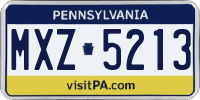 PA license plate MXZ5213