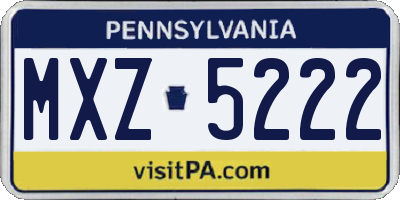 PA license plate MXZ5222