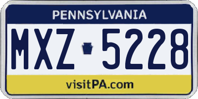 PA license plate MXZ5228