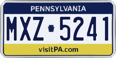 PA license plate MXZ5241